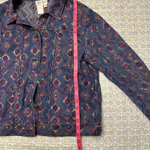 Coldwater Creek Embroidered Denim Jean Jacket Size-Medium - Picture 7 of 8